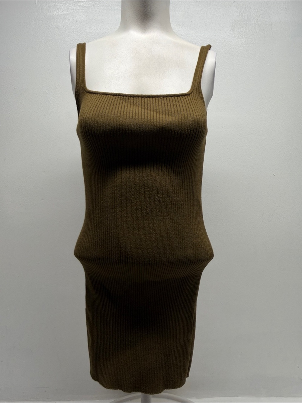 Wilfred Hush Knit Sweater Tank Dress Ribbed Bodycon Stretch Square Neck Small